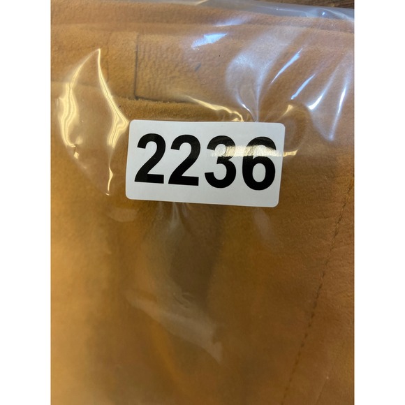 Suede A Line Skirt Camel Tan Zipper Button Front Pleated Detail Women's S - Picture 6 of 6